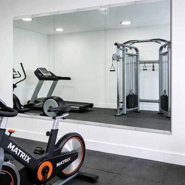 Silver 24 in. W x 48 in. H Rectangular Frameless Tempered HD Wall Mirror/Gym Mirror (Screws Included)