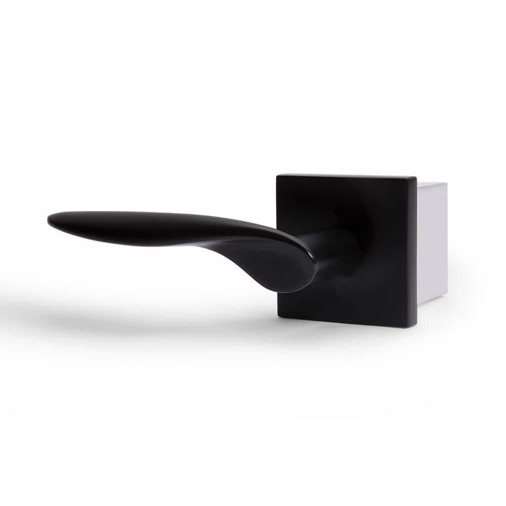 McBowery Lafayette Matte Black Bed/Bath Modern Door Handle (Privacy
