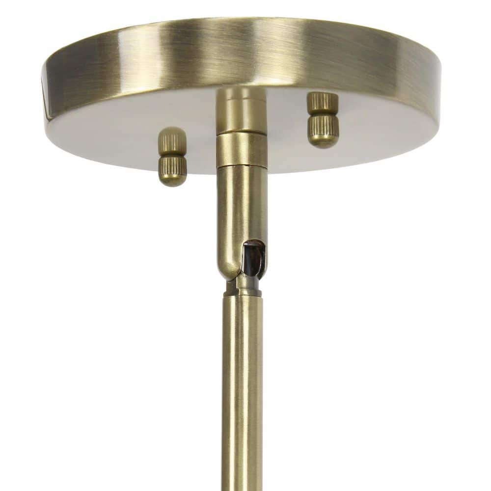 Elegant Farmhouse 53" Antique Brass & Clear Glass Pendant Light