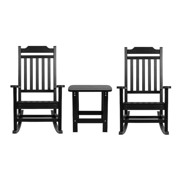 TAYLOR + LOGAN Black 3-Piece Plastic Patio Conversation Set