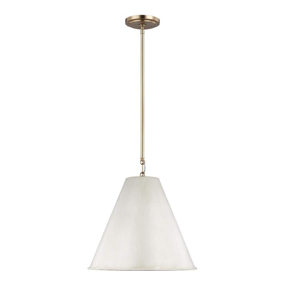 Elegant Gordon Small Pendant in Antique White and Satin Bronze