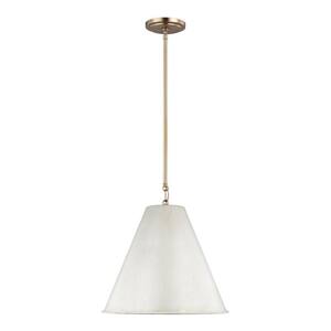 Gordon 1-Light Antique White Small Hanging Pendant with Steel Shade