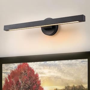 Dorae 1-Light 23.6 in. Modern Black Linear Cylinder Minimalist Adjustable Integrated LED Bathroom Vanity Light