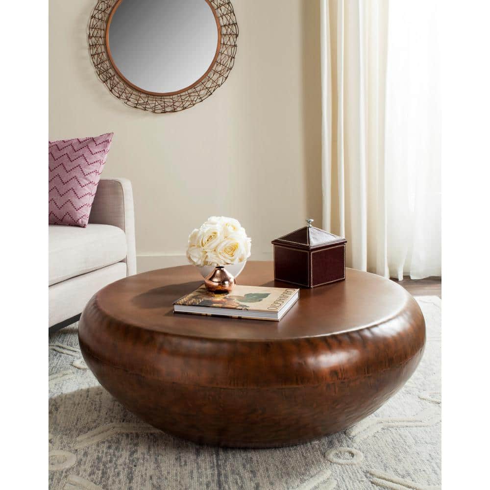 Patience Round Antique Copper Coffee Table