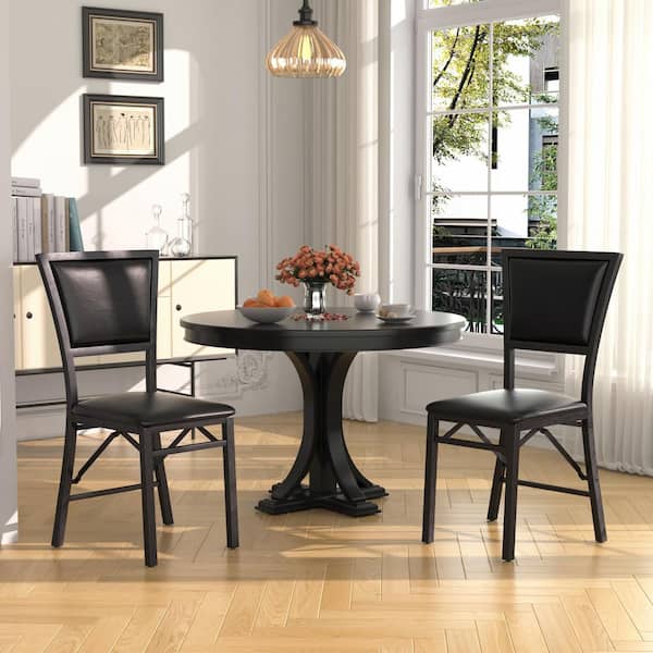 VECELO Foldable Dining Chairs Set of 2 Space-Saving, No Assembly