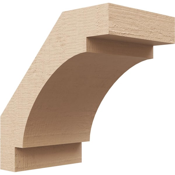 Ekena Millwork 5 in. x 8 in. x 8 in. Merced Rough Cedar Woodgrain Timberthane Polyurethane Knee Brace, Primed