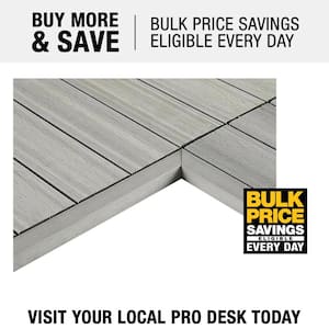 1/12 ft. x 1 ft. Quick Deck Composite Deck Tile Inside Corner Trim in Icelandic Smoke White (2-Pieces/Box)