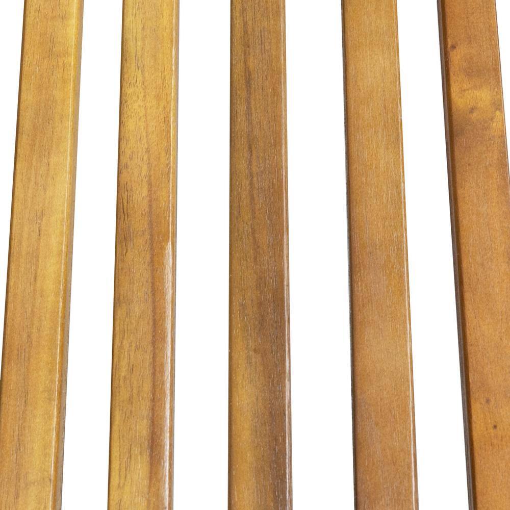 Teak Brown Acacia Wood 3-Piece Outdoor Chaise Lounge Set