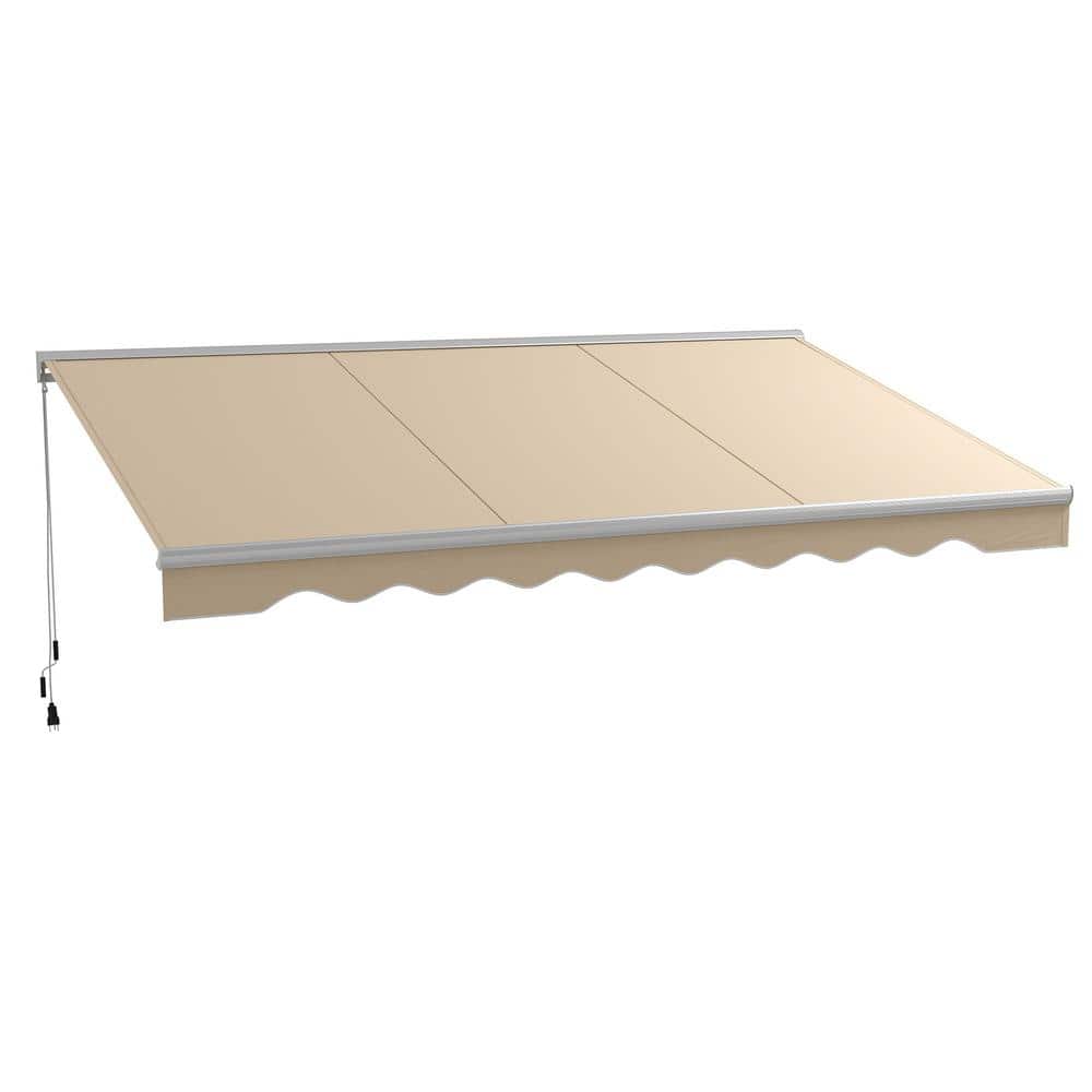 10 ft. x 16.5 ft. Cream White Electric Retractable Awning with Remote Contr