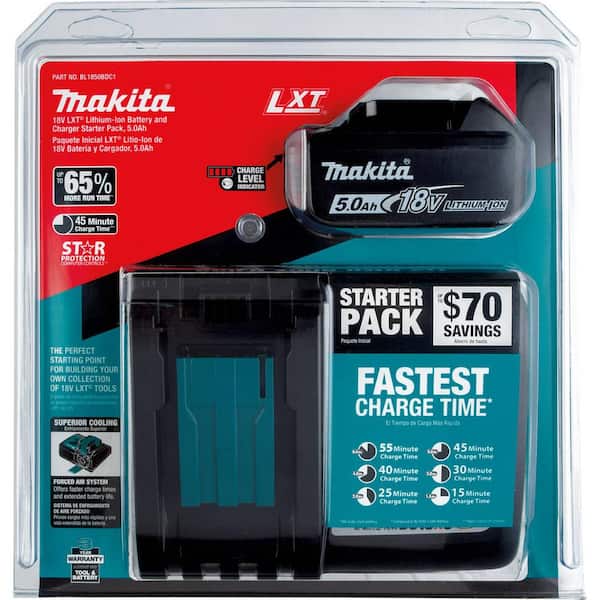 Makita BL1850BDC1 18V LXT® Lithium-Ion Battery and Charger Starter Pack  (5.0Ah)
