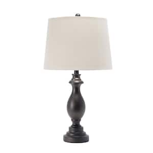 Barletta 26 in. Brown Metal Contemporary Table Lamp with Shade (Set of 2)