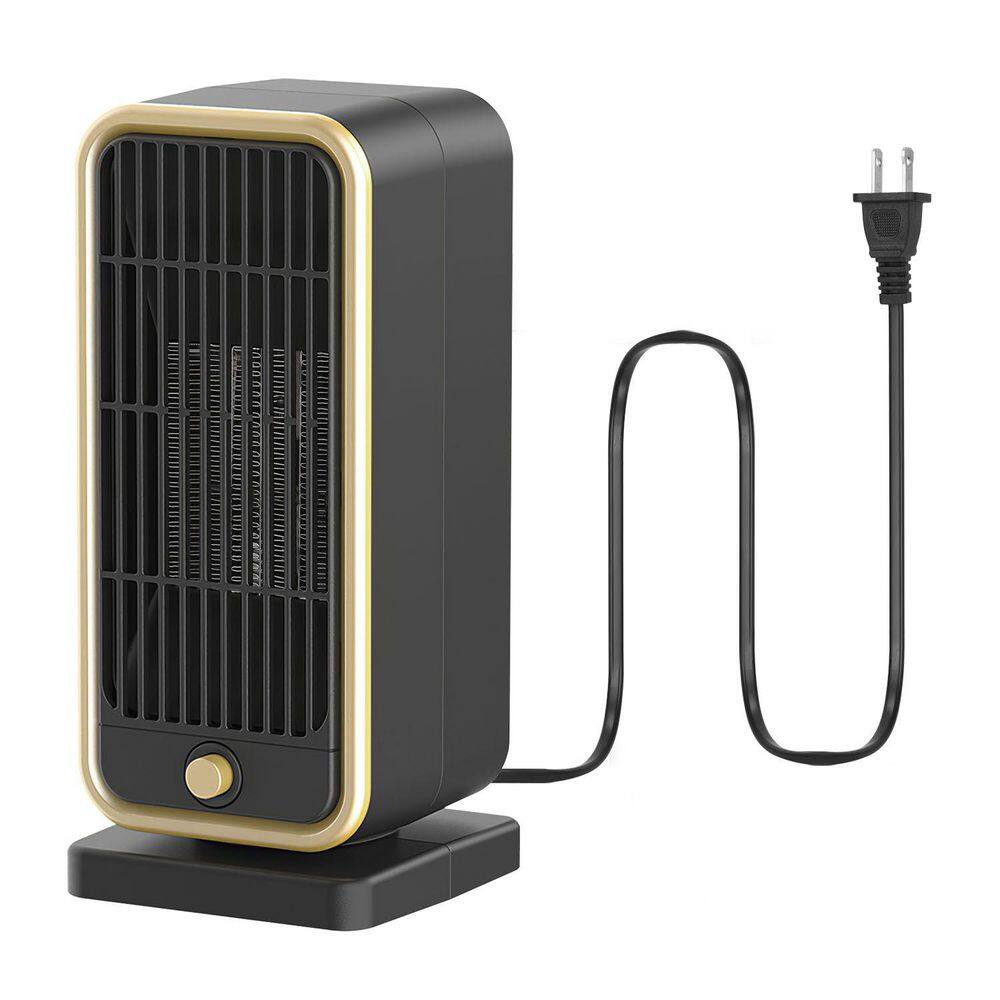500W Utility Black Gold Ceramic Portable Electric Heater PTC Space Forced Air Heater Overheating Tip Over Protection price history on PriceWatchPro