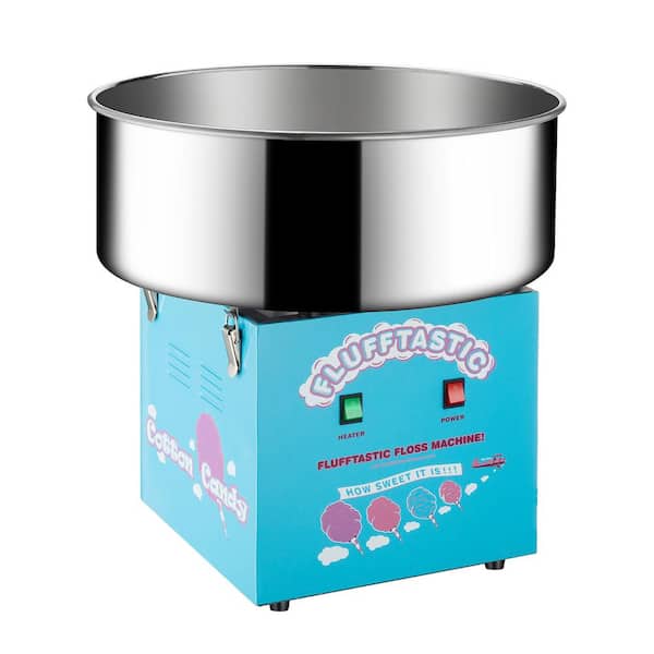 GREAT NORTHERN Blue Cotton Candy Machine- Flufftastic Floss Maker- Use Sugar or Hard Candy- Stainless Steel Pan