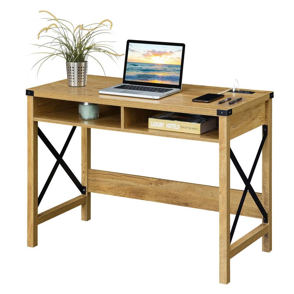 Durango English Oak 42" Desk with Built-In USB Charging Station