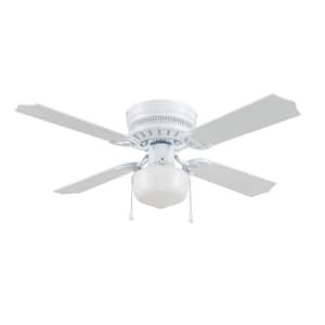 42 in. Indoor Hugger Mount Torrey Ceiling Fan, 4 Blades, White