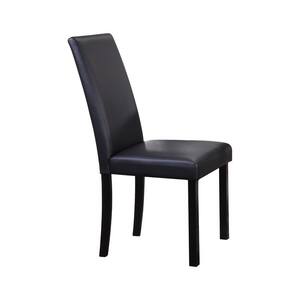 Finish Black Material Wood / Faux Leather Dining Chairs (Set of 2) Dimensions: 21 in. W x 17 in. L x 38 in. H