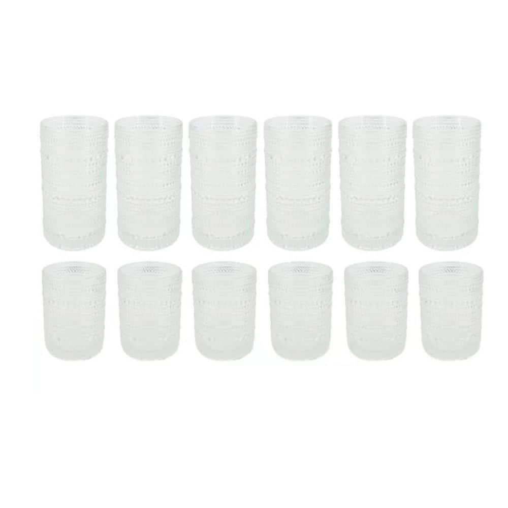 Hobnail Drinking Glasses Set of 8, Includes 12 oz. & 10 oz. Tumbler Glassware Set for Whiskey, Beer, Cocktail, Juice price history on PriceWatchPro