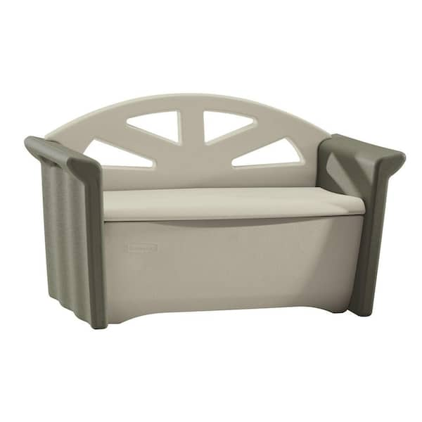 Rubbermaid 32 Gal. Resin Patio Storage Bench FG376401OLVSS - The Home Depot