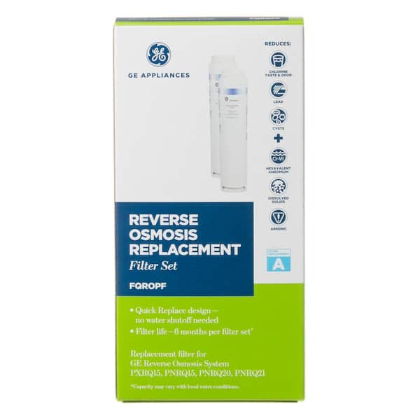 GE FQROPF SmartWater Ultra Plus 0.5 Micron Reverse Osmosis Filter Set (2-Pack) For GE RO Systems