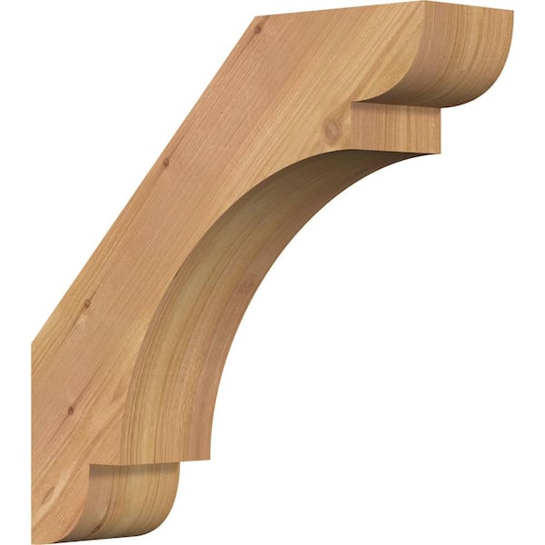 Ekena Millwork 3 1/2"W x 14"D x 14"H Olympic Smooth Knee Brace, Western Red Cedar