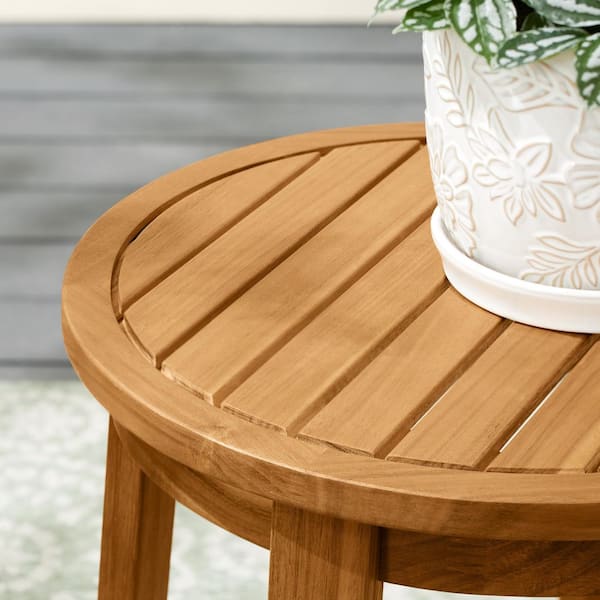 Hampton Bay Windy Hill 3-Piece Acacia Wood Outdoor Chat Set with