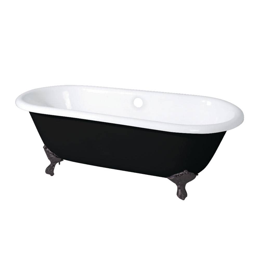 Classic 5.5 ft. Cast Iron Oil Rubbed Bronze Claw Foot Double Ended Tub in B