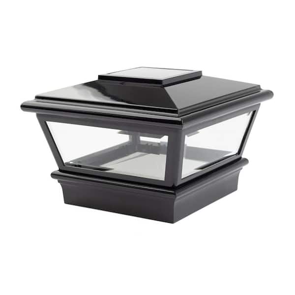 Deckorators 4 in. x 4 in. Black Plastic Solar VersaCap