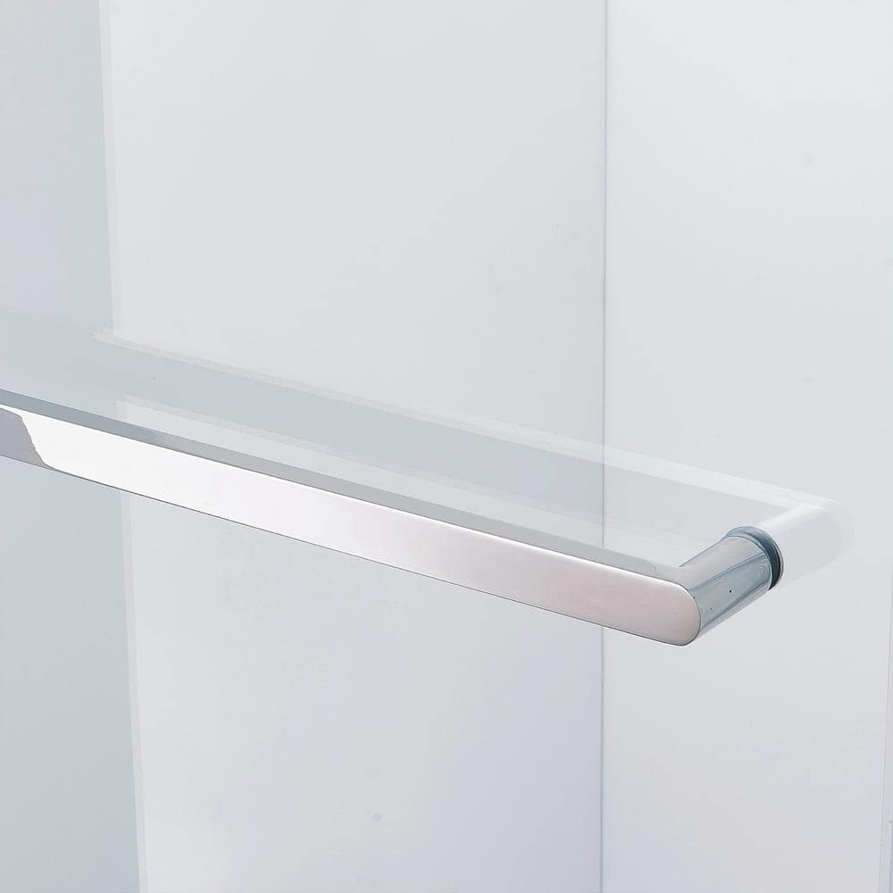 60 in. Semi-Frameless Shower Door with Clear Glass and Chrome Finish