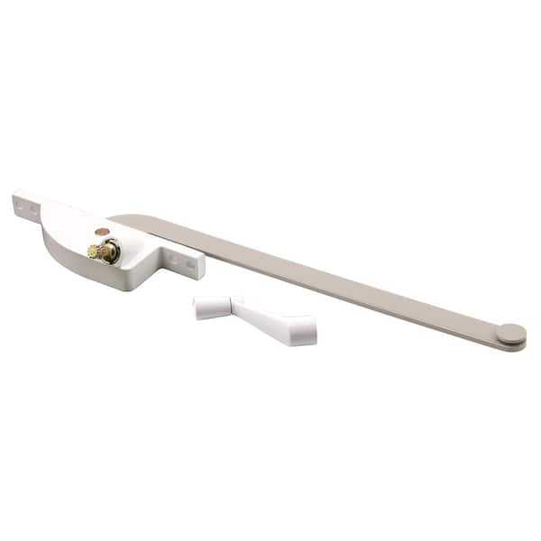 Prime-Line Steel Casement Window Operator, 9 in. Arm, Teardrop Housing, White, Left Hand