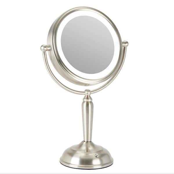 Merra 8 In X 13 Double Sided Glam, Makeup Mirror With Lighted And Magnification