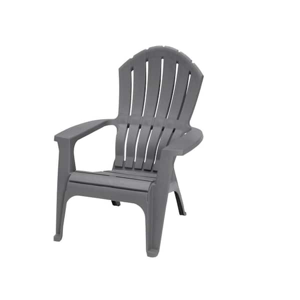 RealComfort Charcoal Resin Plastic Adirondack Chair