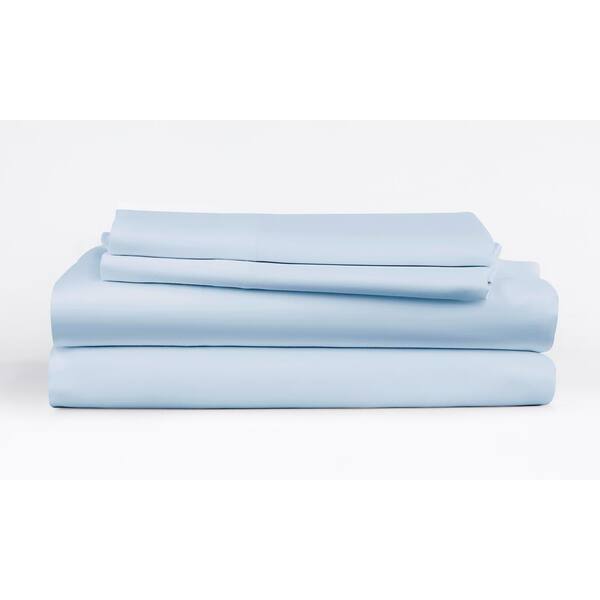 Becky Cameron Home Collection 4-Piece Light Blue Solid 300 Thread Becky Cameron Home Collection 4-Piece Light Blue Solid 300 Thread