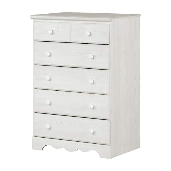 South Shore Summer Breeze White Pine 29.75 in. Kids Tall Dressers