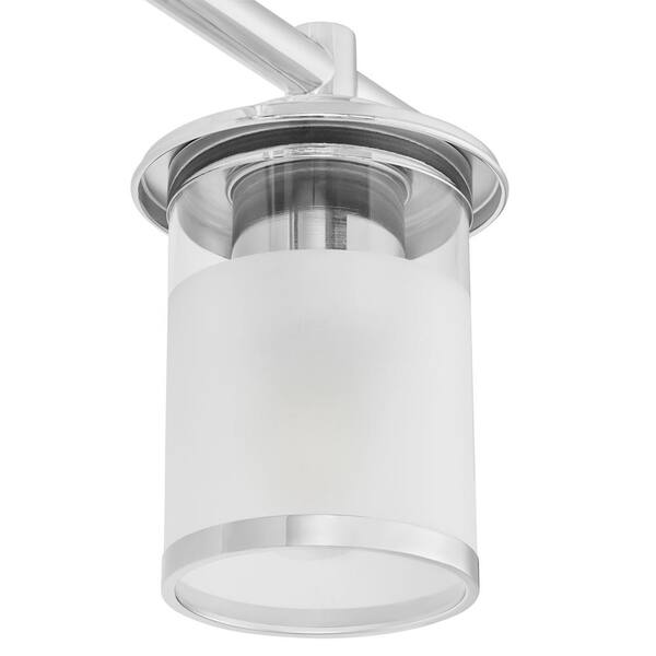 Hampton Bay Truitt 14.2 in. 2 Light Chrome Modern Transitional Vanity with Clear and Frosted Glass Shades HB2578 07 The Home Depot