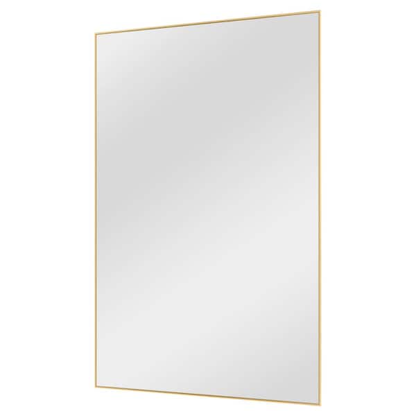 Dovelina 59 in. x 35 in. Modern Rectangle Framed Gold Floor Leaning Mirror