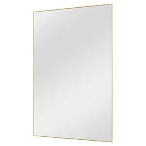 59 in. x 35 in. Modern Rectangle Framed Gold Floor Leaning Mirror