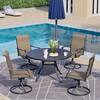 Anmutig 48" Black Round Metal Outdoor Dining Table