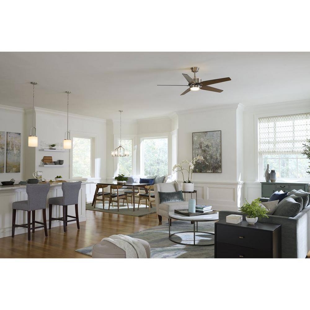 Brushed Nickel 5-Light Geometric Chandelier with Clear Glass Shades