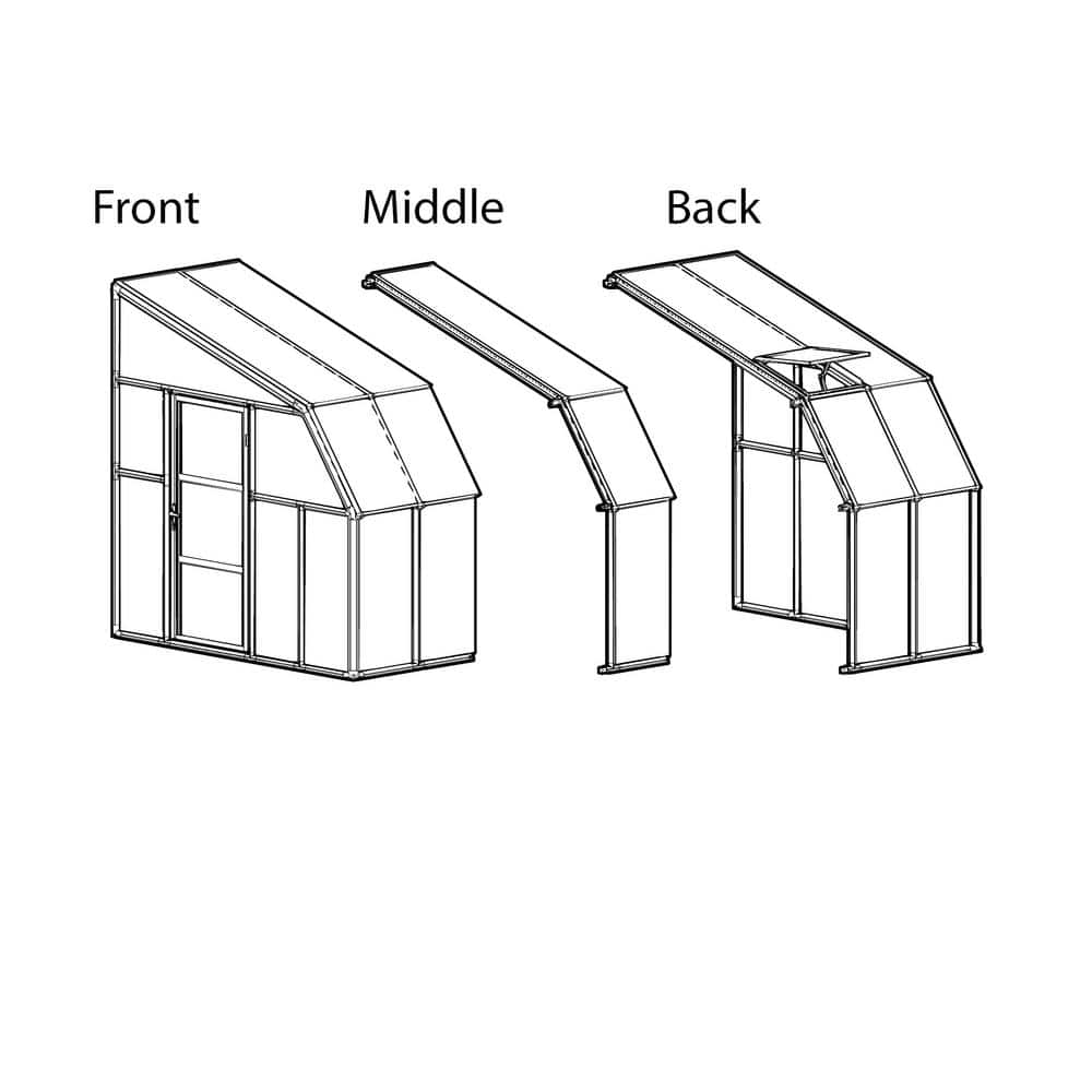 White Polycarbonate and Acrylic 8' x 14' Walk-In Greenhouse