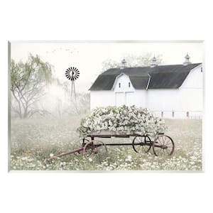 Endearing Vintage Flower Wagon Rural Country Barn Design By Lori Deiter Unframed Architecture Art Print 19 in. x 13 in.