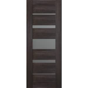 Vona 07-03 24 in. x 80 in. No Bore Solid Core 5-Lite Frosted Glass Veralinga Oak Wood Composite Interior Door Slab