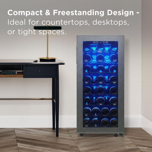 TCL Single Zone 38-Wine Bottles Stainless Look Wine Cooler