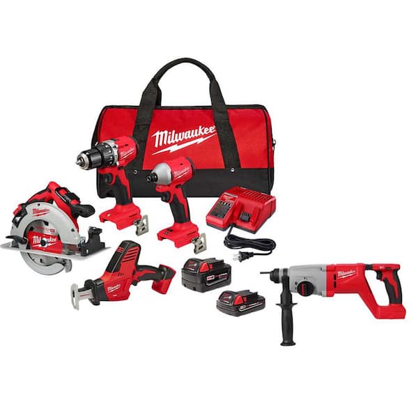 M18 18-Volt Lithium-Ion Brushless Cordless Combo Kit (4-Tool) with 2-Batteries, 1-Charger and Tool Bag