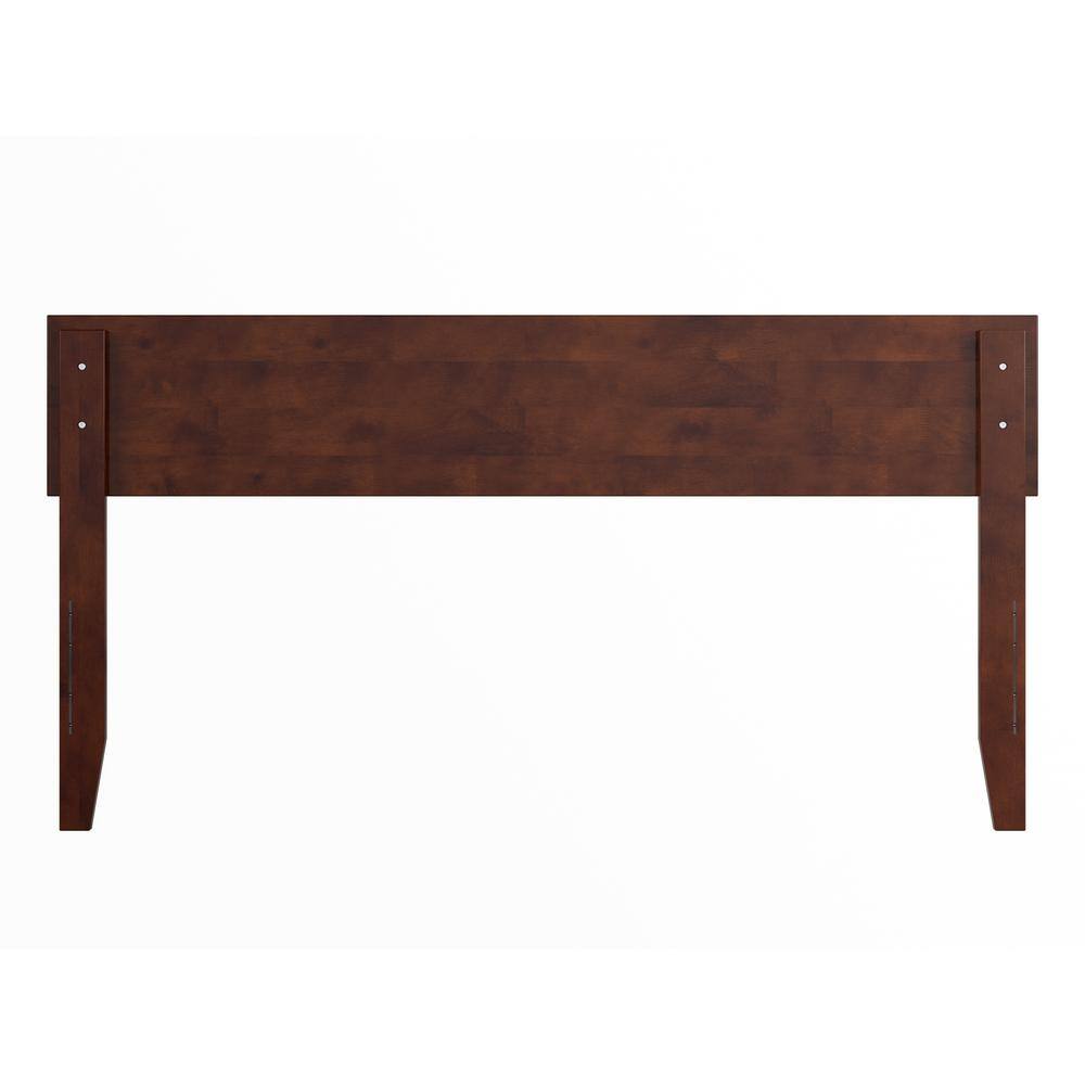 Walnut Queen Solid Wood Panel Headboard with USB Charger