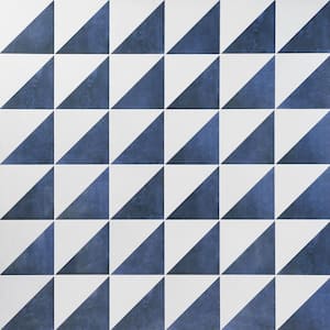 Elizabeth Sutton Cameo Dos Blue 7.87 in. x 7.87 in. Matte Porcelain Floor and Wall Tile (10.76 sq. ft./Case)