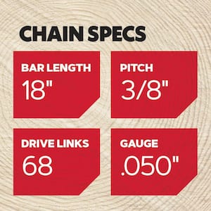 E68 Chainsaw Chain for 18in. Bar Fits Husqvarna, Jonsered, Poulan, Efco, Makita and others