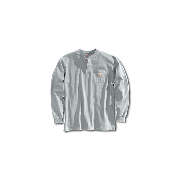 Carhartt Men's Regular XXXX Large Heather Gray Cotton/Polyester Long-Sleeve T-Shirt