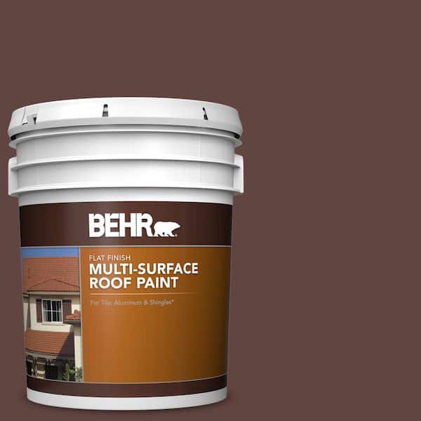 5 gal. #PPU3-20 Cinnabark Flat Multi-Surface Exterior Roof Paint