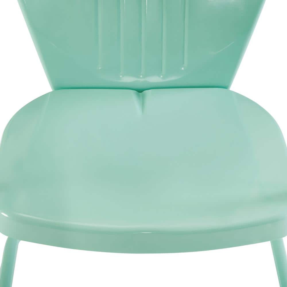 Aqua Gloss Steel Retro Outdoor Patio Chair