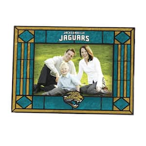 NFL - 4 in. x 6 in. Jaguars Gloss Multi Color Art Glass Picture Frame